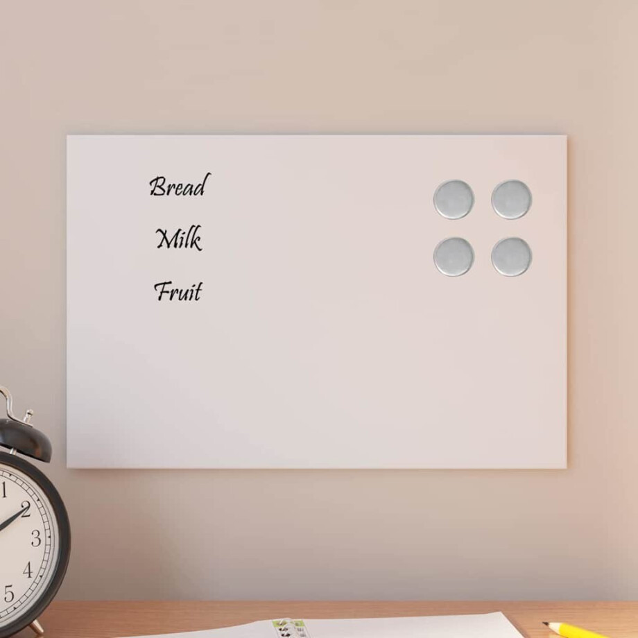 vidaXL Magneetbord voor aan de wand 30x20 cm gehard glas wit vidaXL Magneetbord voor aan de wand 30x20 cm gehard glas wit afbeelding 1