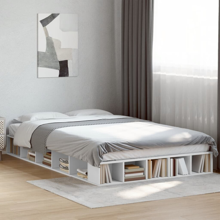 vidaXL Bedframe massief hout wit 120x200 cm vidaXL Bedframe massief hout wit 120x200 cm afbeelding 1