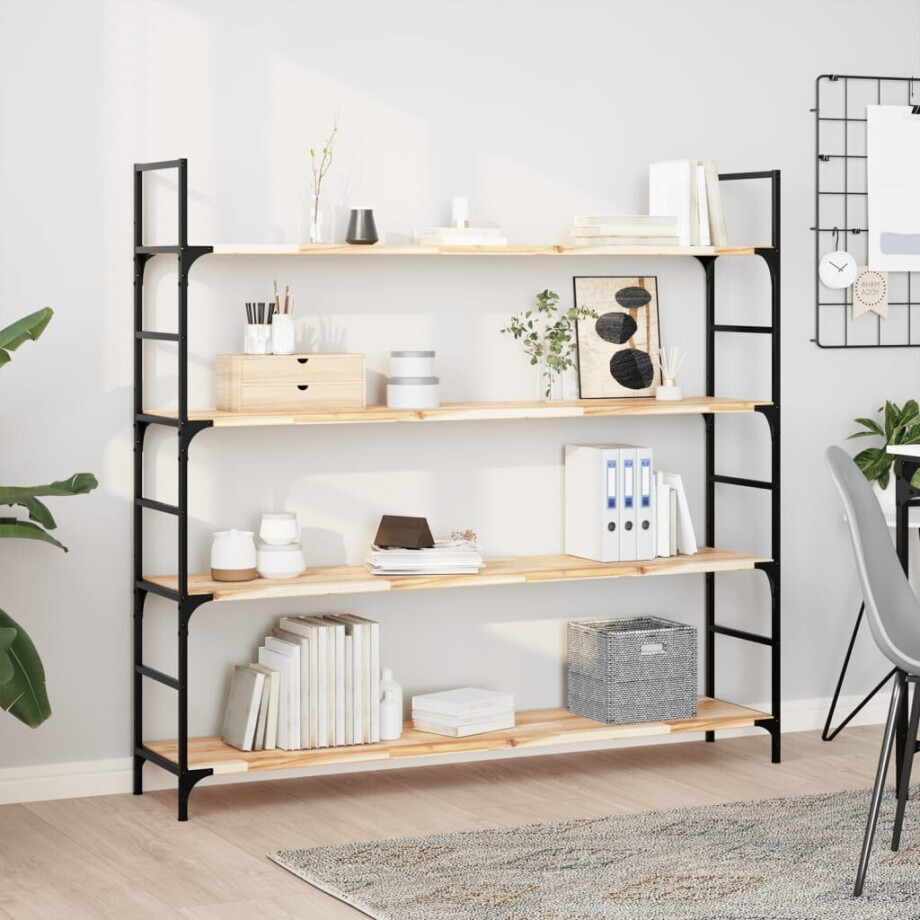 vidaXL Wandschappen 2 st zwevend 160x30x2 cm onbehandeld acaciahout afbeelding 1