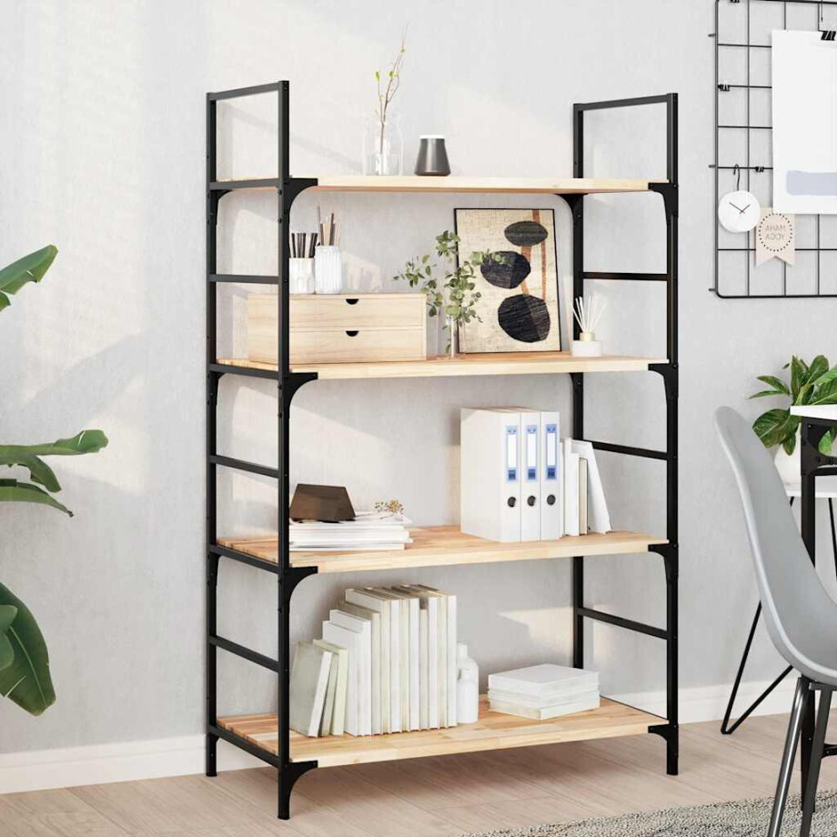 vidaXL Wandschappen 4 st zwevend 60x40x2 cm onbehandeld acaciahout afbeelding 1