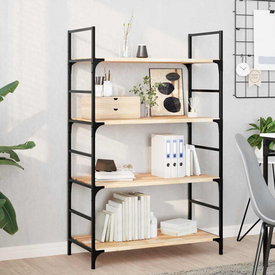 vidaXL Wandschappen 4 st zwevend 80x40x2 cm onbehandeld acaciahout afbeelding 1