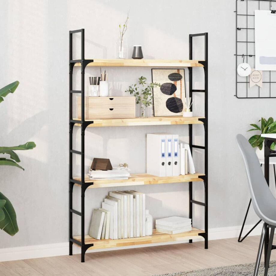vidaXL Wandschappen 4 st zwevend 80x20x4 cm onbehandeld acaciahout vidaXL Wandschappen 4 st zwevend 80x20x4 cm onbehandeld acaciahout afbeelding 1