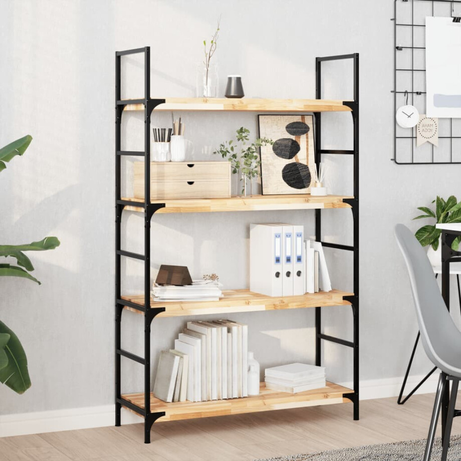 vidaXL Wandschappen 4 st zwevend 100x30x4 cm onbehandeld acaciahout vidaXL Wandschappen 4 st zwevend 100x30x4 cm onbehandeld acaciahout afbeelding 1