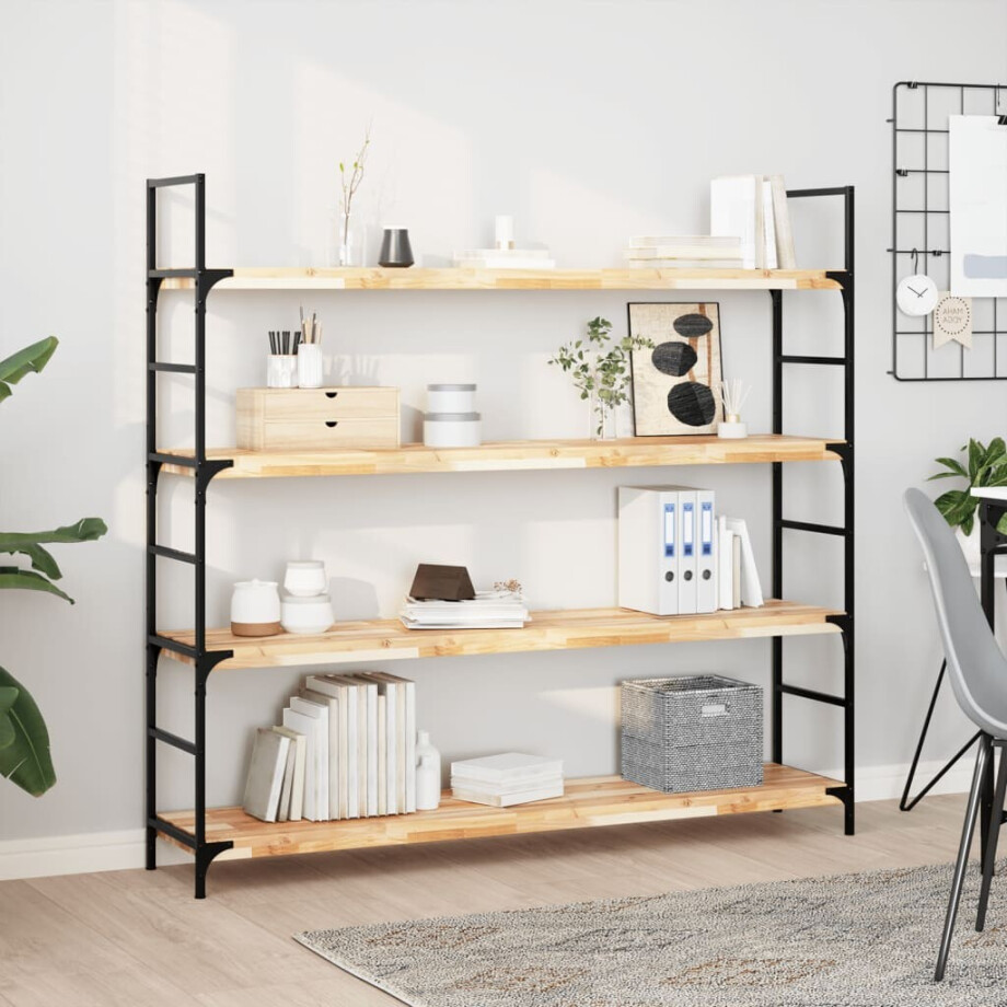 vidaXL Wandschap zwevend 160x30x4 cm onbehandeld massief acaciahout vidaXL Wandschap zwevend 160x30x4 cm onbehandeld massief acaciahout afbeelding 1