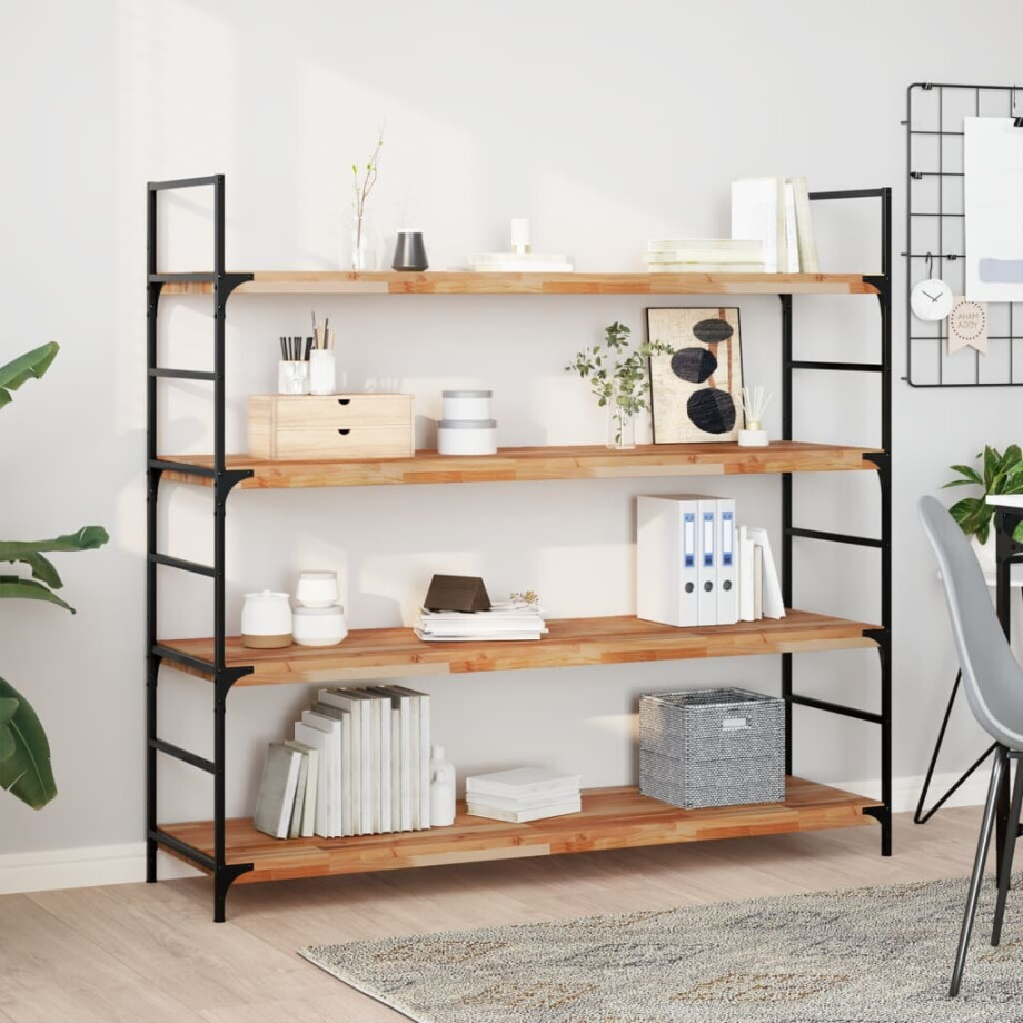 vidaXL Wandschappen 4 st zwevend olieafwerking 140x40x4 cm acaciahout vidaXL Wandschappen 4 st zwevend olieafwerking 140x40x4 cm acaciahout afbeelding 1
