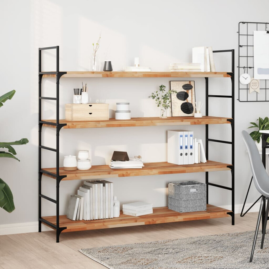 vidaXL Wandschap zwevend olieafwerking 160x40x4 cm massief acaciahout afbeelding 1