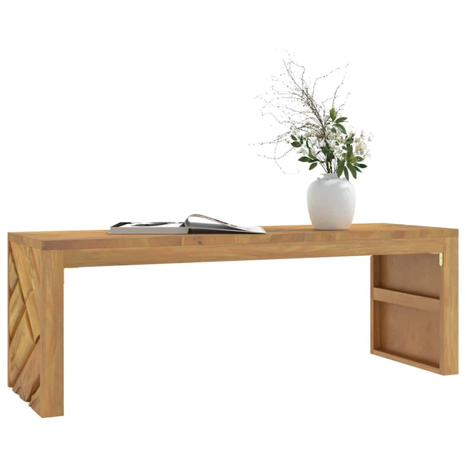 vidaXL Salontafel 110x35x38 cm massief teakhout afbeelding 1