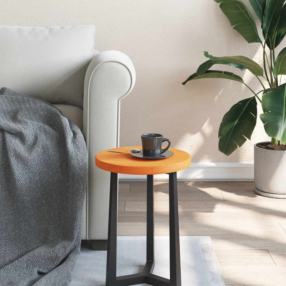 vidaXL Tafelblad rond Ø30x2,5 cm massief grenenhout wasbruin afbeelding 1