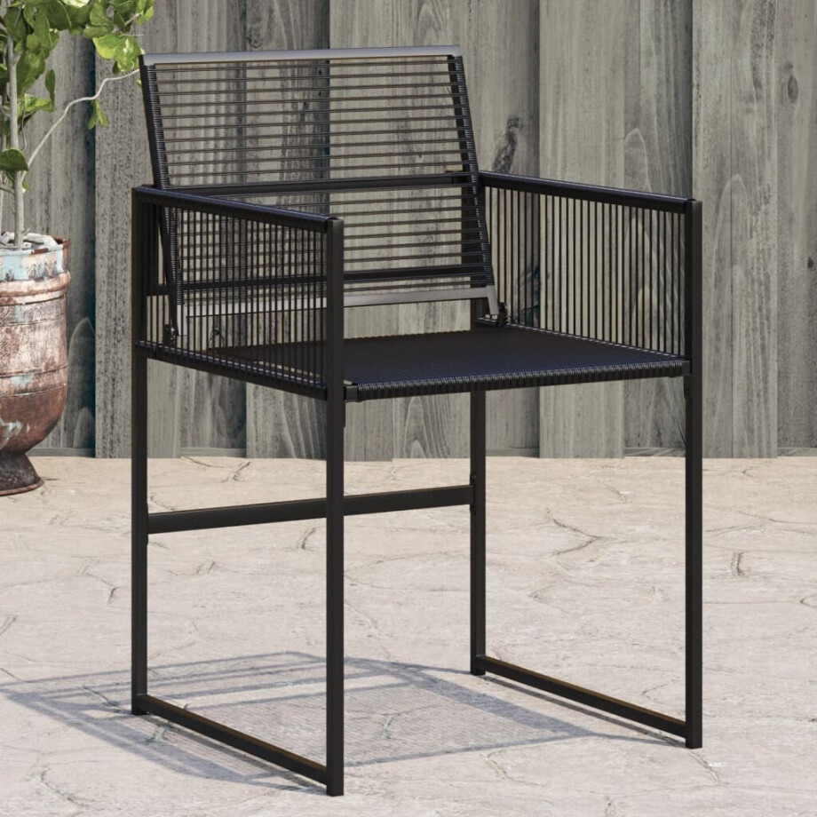 vidaXL Tuinstoelen 4 st poly rattan zwart afbeelding 1