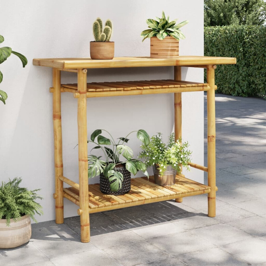 vidaXL Wandtafel 90x37x75 cm bamboe afbeelding 1