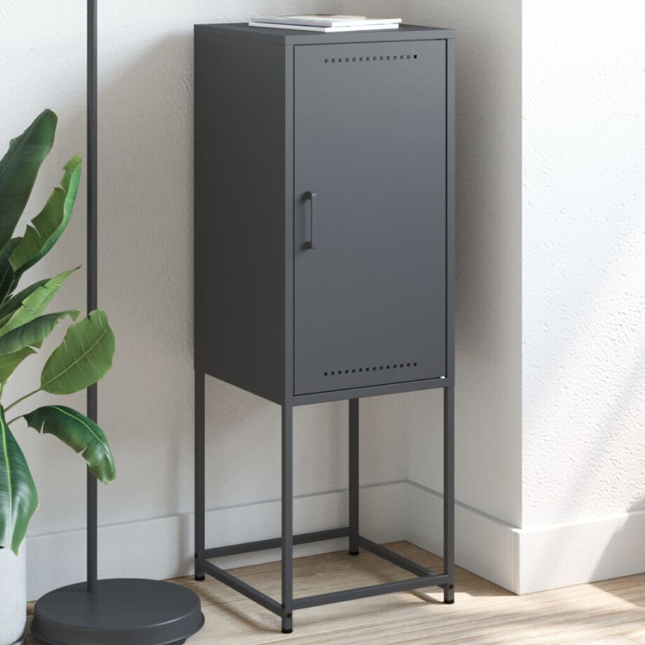 vidaXL Hoge kast 36x39x107 cm staal antracietkleurig afbeelding 1