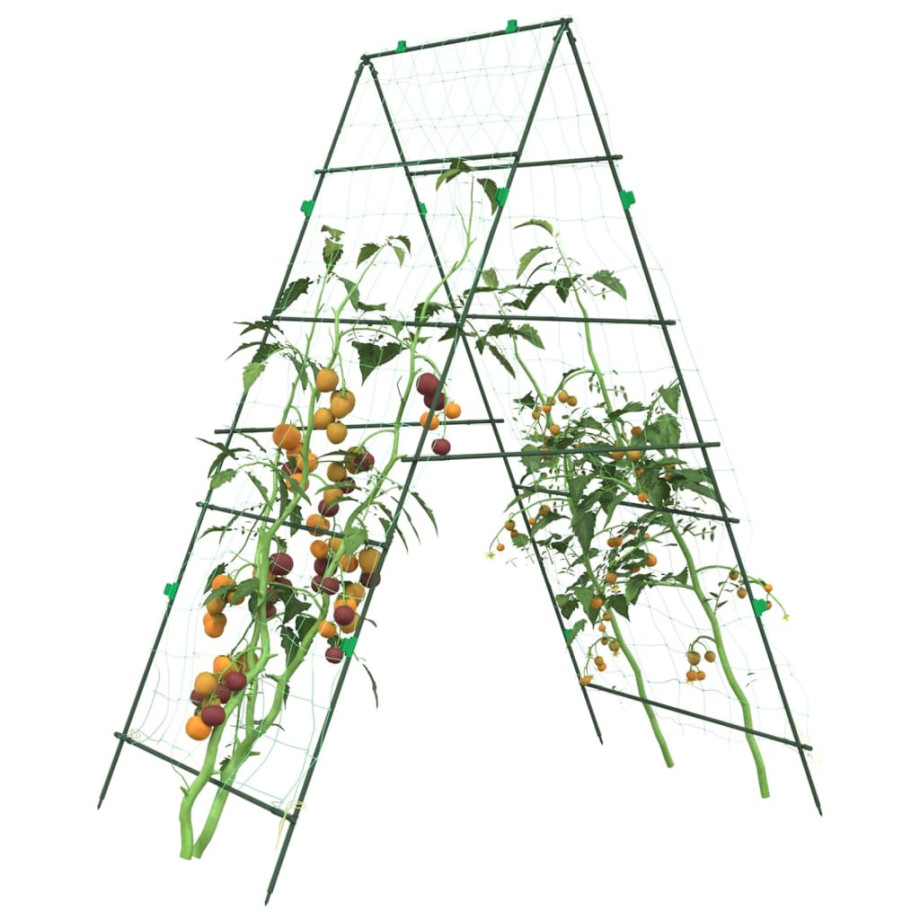 vidaXL Plantenklimrekken 2 st A-frame staal afbeelding 1