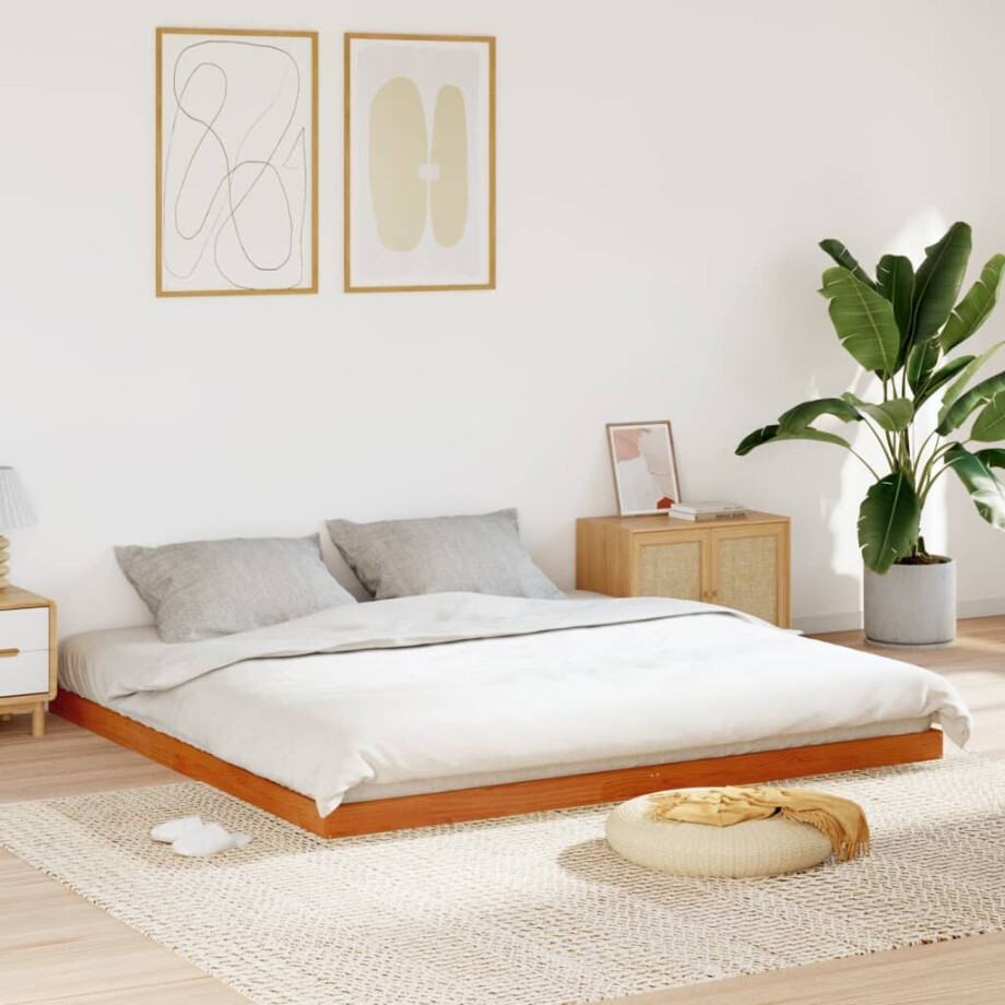 vidaXL Bedframe massief grenenhout wasbruin 180x200 cm vidaXL Bedframe massief grenenhout wasbruin 180x200 cm afbeelding 1