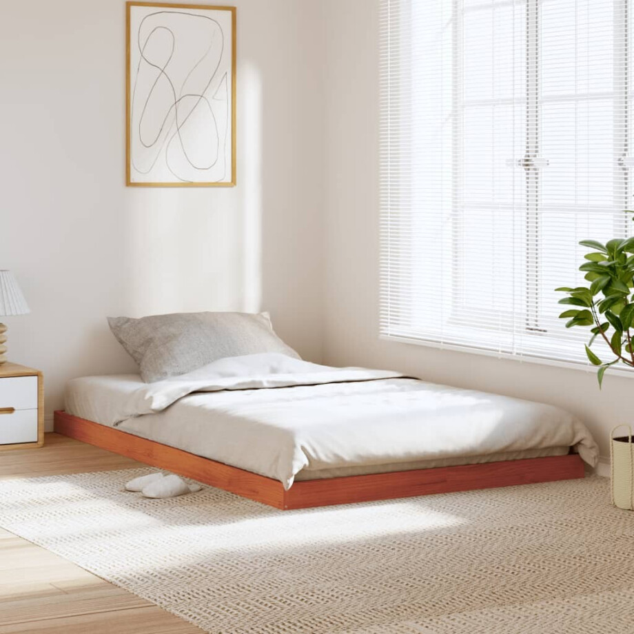 vidaXL Bedframe massief grenenhout wasbruin 120x200 cm afbeelding 1