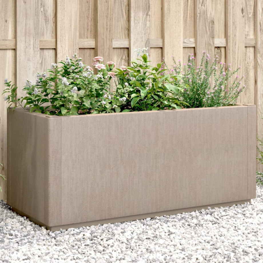vidaXL Plantenbak 80x36x35 cm polypropeen lichtbruin afbeelding 1