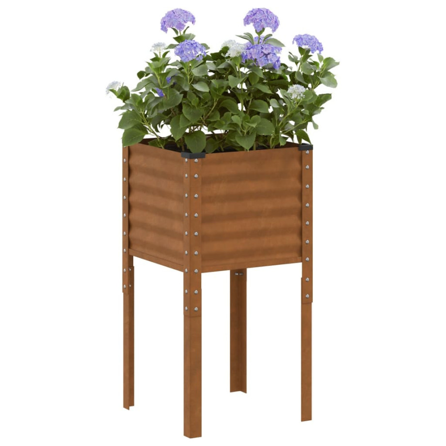 vidaXL Plantenbak 45x45x88 cm weervast staal afbeelding 1