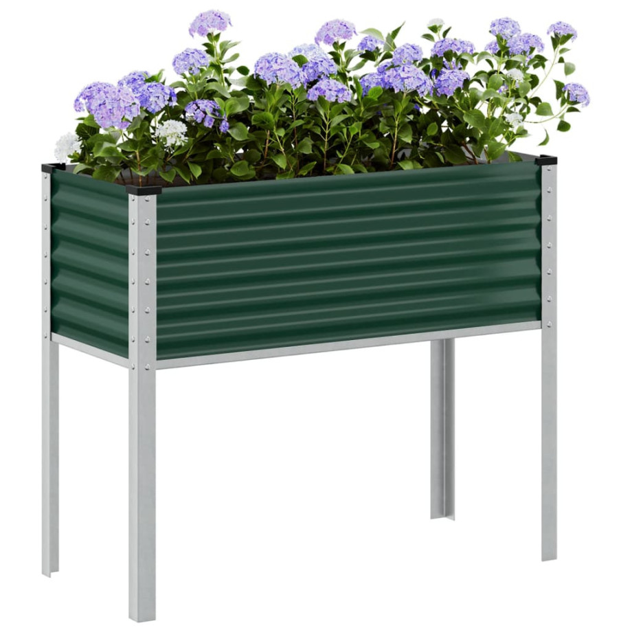 vidaXL Plantenbak 100x41x90 cm staal groen afbeelding 1