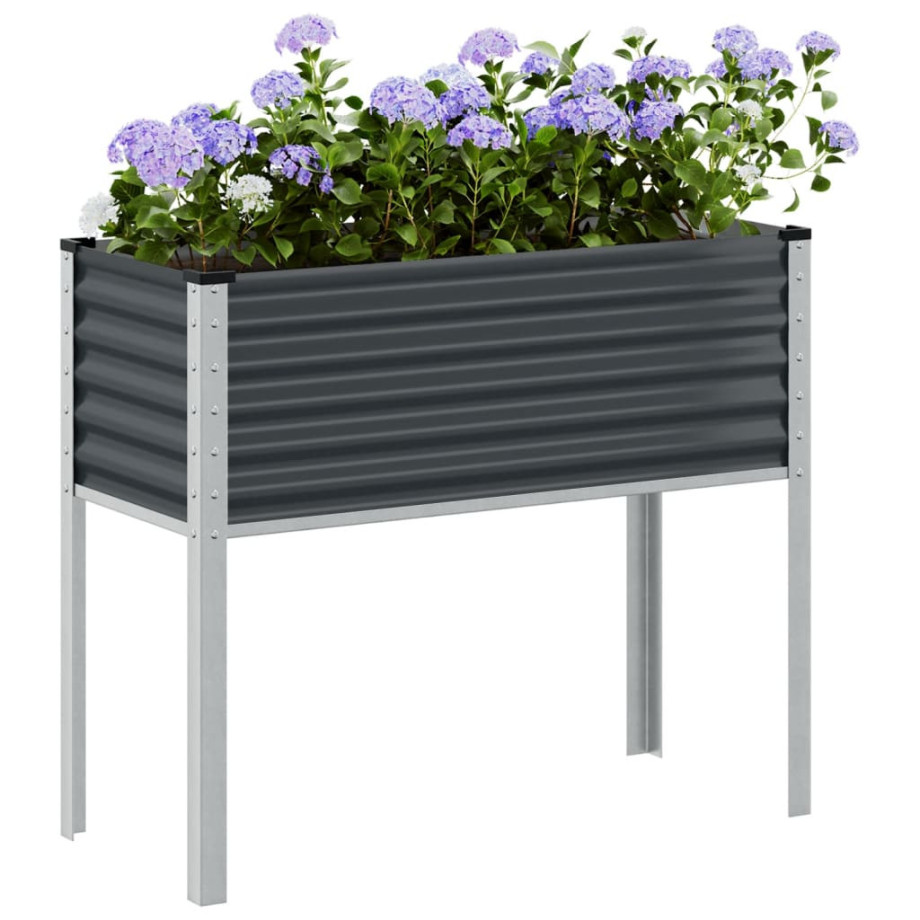 vidaXL Plantenbak 100x41x90 cm staal antracietkleurig afbeelding 1