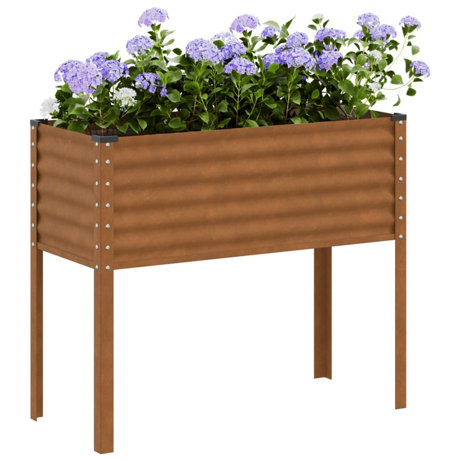 vidaXL Plantenbak 100x41x90 cm weervast staal afbeelding 1