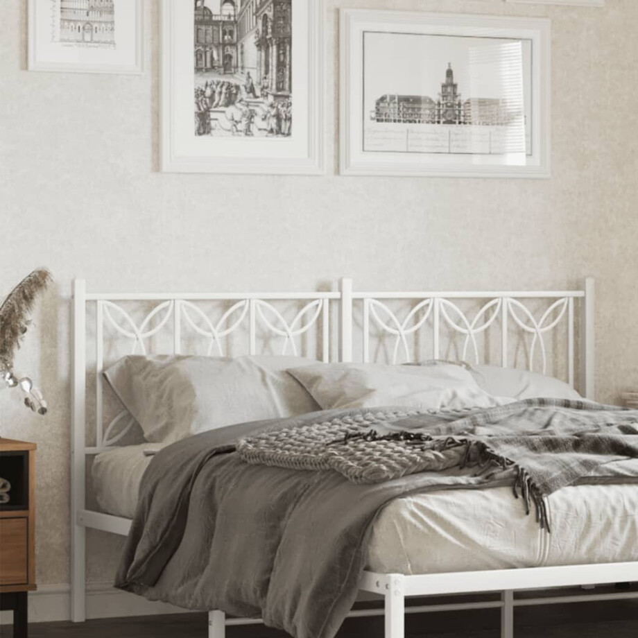 vidaXL Hoofdbord 150 cm metaal wit vidaXL Hoofdbord 150 cm metaal wit afbeelding 1
