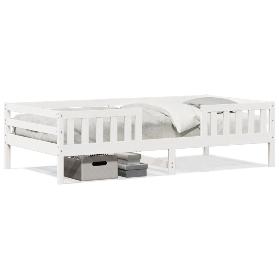 vidaXL Bedframe zonder matras massief grenenhout wit 75x190 cm vidaXL Bedframe zonder matras massief grenenhout wit 75x190 cm afbeelding 1