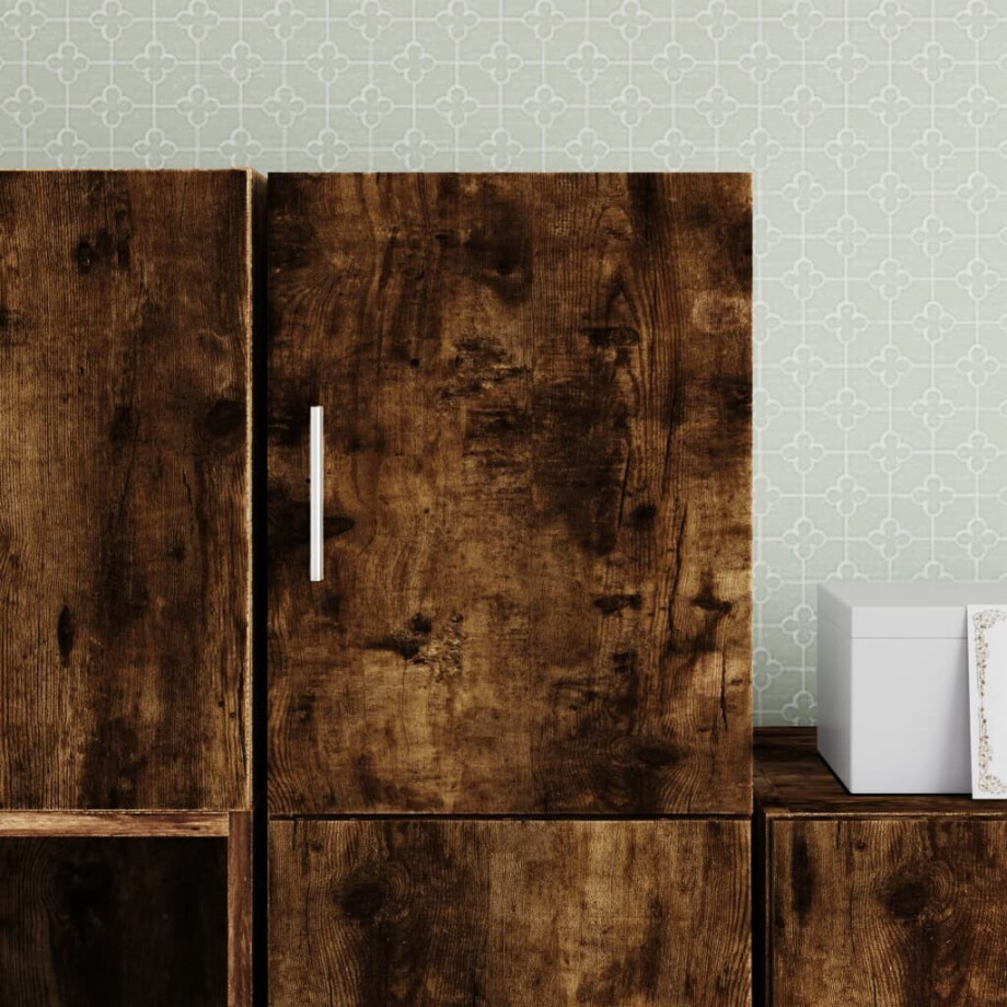 vidaXL Wandkast 30x42,5x40 cm bewerkt hout gerookt eikenkleurig afbeelding 1