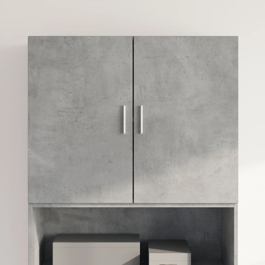 vidaXL Wandkast 80x42,5x64 cm bewerkt hout betongrijs vidaXL Wandkast 80x42,5x64 cm bewerkt hout betongrijs afbeelding 1
