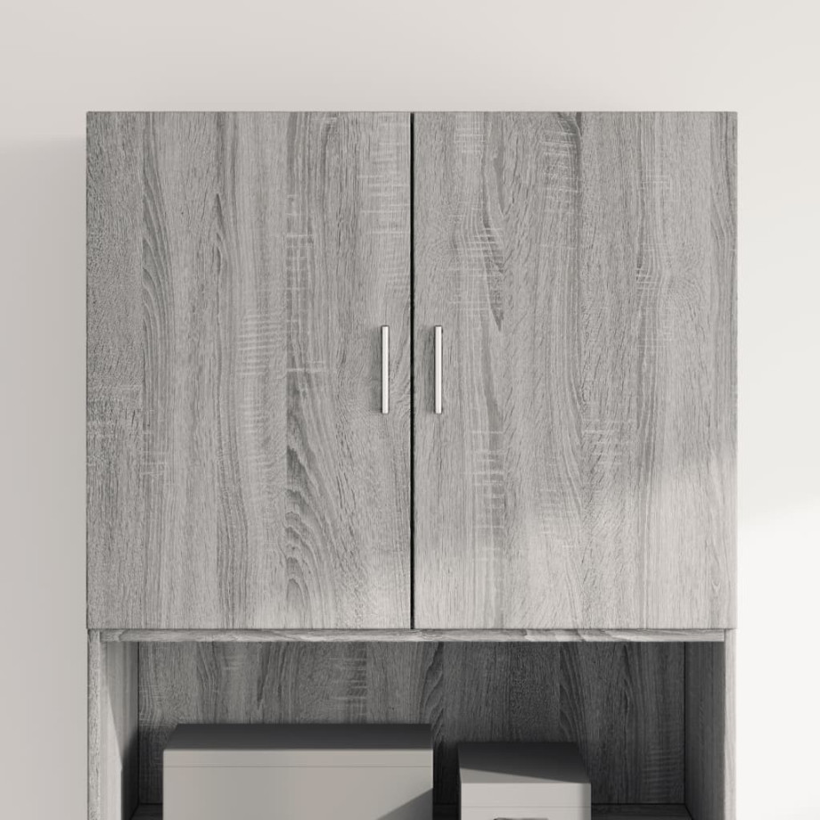 vidaXL Wandkast 80x42,5x64 cm bewerkt hout grijs sonoma eikenkleurig afbeelding 1