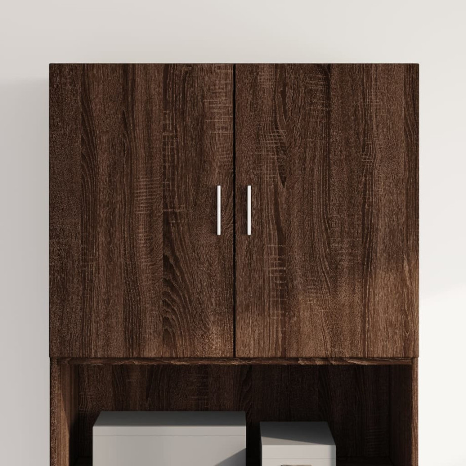vidaXL Wandkast 80x42,5x64 cm bewerkt hout bruin eikenkleur afbeelding 1