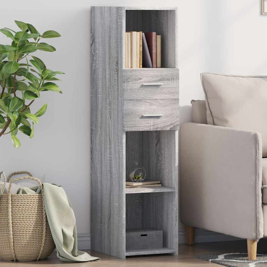 vidaXL Hoge kast 30x42,5x124 cm bewerkt hout grijs sonoma eikenkleur vidaXL Hoge kast 30x42,5x124 cm bewerkt hout grijs sonoma eikenkleur afbeelding 1