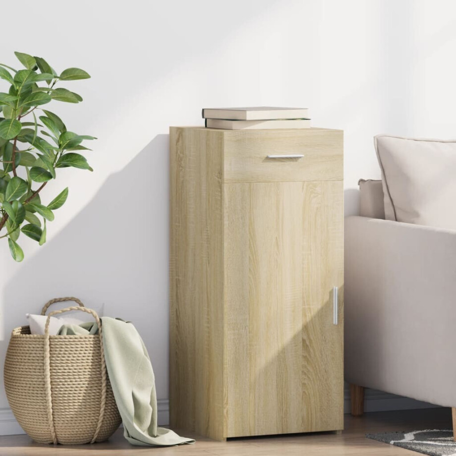 vidaXL Dressoir 40x42,5x93 cm bewerkt hout sonoma eikenkleurig afbeelding 1