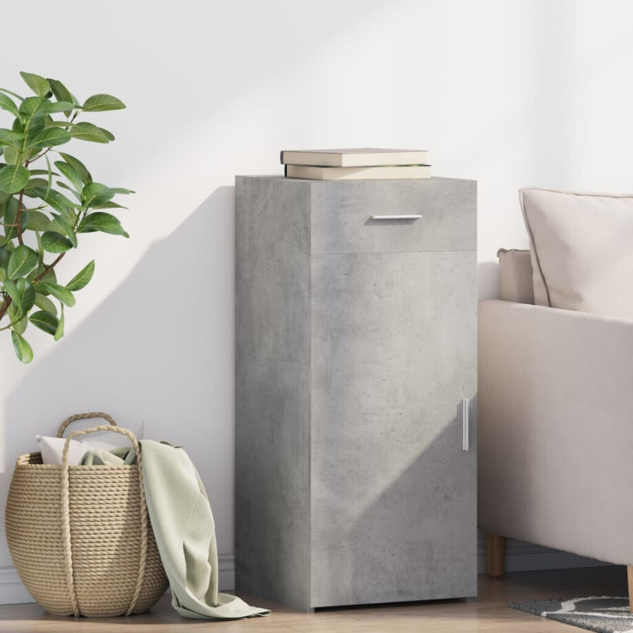 vidaXL Dressoir 40x42,5x93 cm bewerkt hout betongrijs afbeelding 1