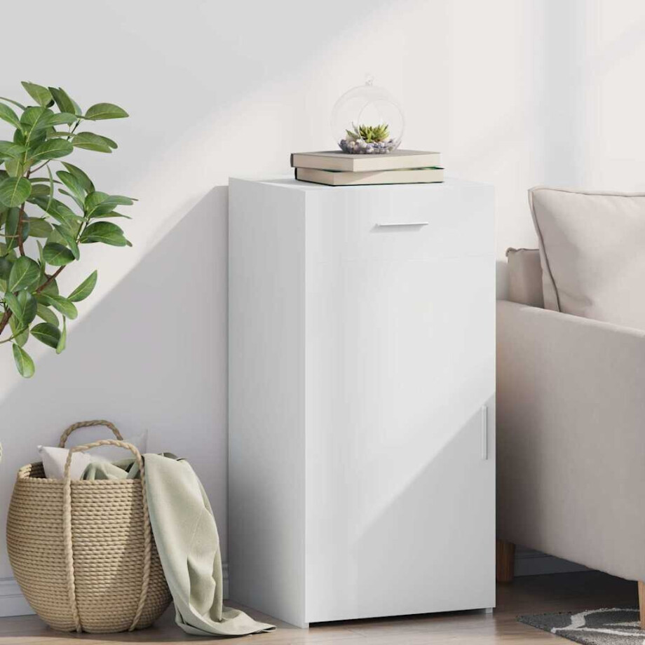 vidaXL Dressoir 45x42,5x93 cm bewerkt hout wit afbeelding 1