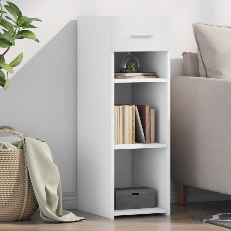 vidaXL Dressoir 30x42,5x93 cm bewerkt hout wit afbeelding 1