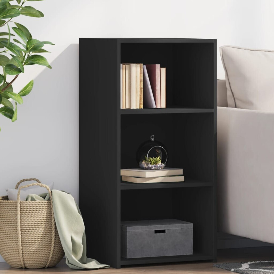 vidaXL Dressoir 45x41x93 cm bewerkt hout zwart afbeelding 1