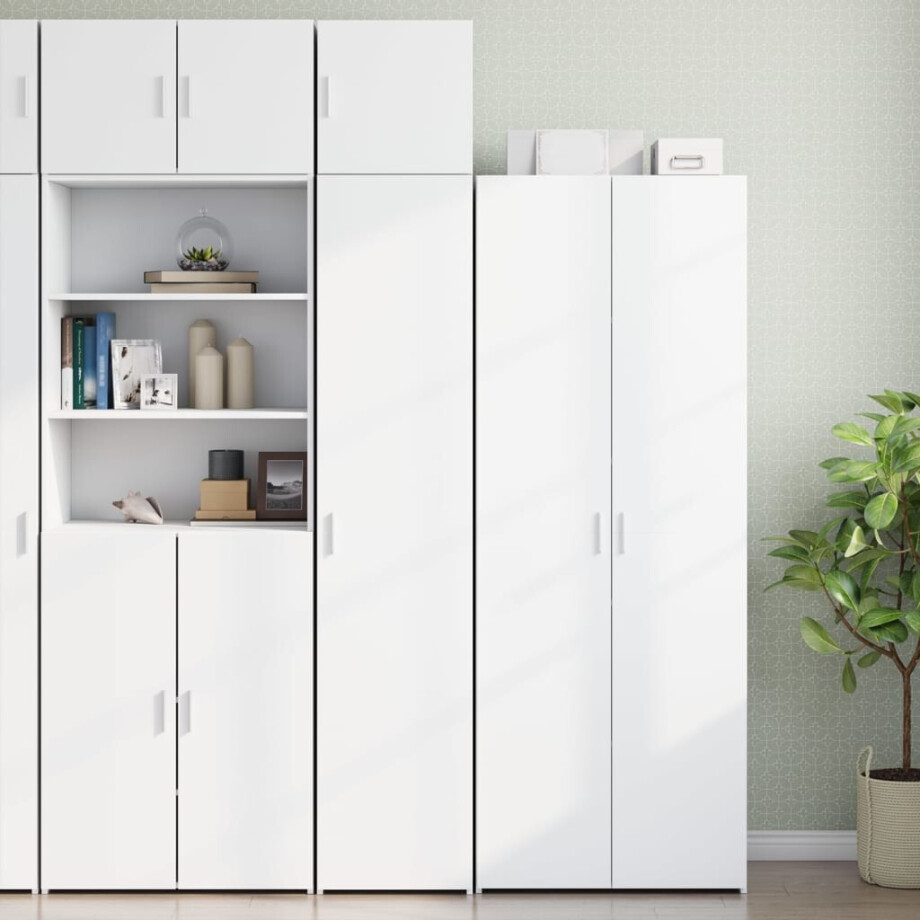 vidaXL Opbergkast smal 40x42,5x225 cm bewerkt hout wit vidaXL Opbergkast smal 40x42,5x225 cm bewerkt hout wit afbeelding 1