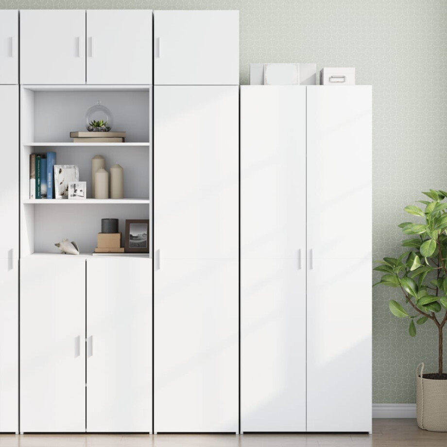 vidaXL Opbergkast smal 45x42,5x225 cm bewerkt hout wit vidaXL Opbergkast smal 45x42,5x225 cm bewerkt hout wit afbeelding 1