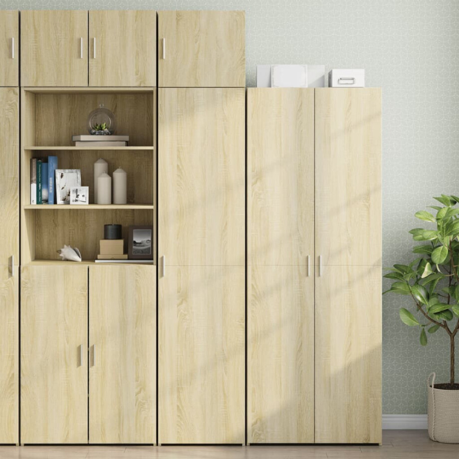 vidaXL Opbergkast smal 45x42,5x225 cm bewerkt hout sonoma eikenkleurig afbeelding 1