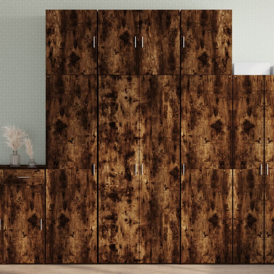 vidaXL Hoge kast 80x42,5x249 cm bewerkt hout gerookt eikenkleurig vidaXL Hoge kast 80x42,5x249 cm bewerkt hout gerookt eikenkleurig afbeelding 1