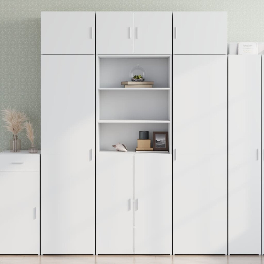 vidaXL Hoge kast 70x42,5x185 cm bewerkt hout wit vidaXL Hoge kast 70x42,5x185 cm bewerkt hout wit afbeelding 1
