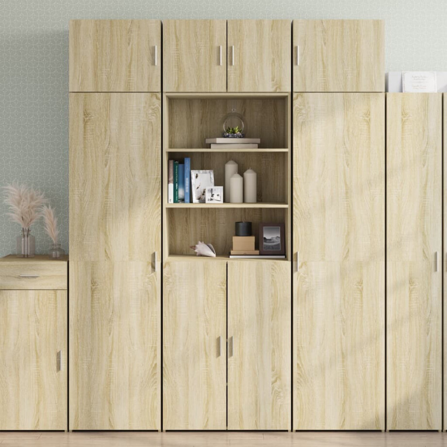 vidaXL Hoge kast 70x42,5x185 cm bewerkt hout sonoma eikenkleurig afbeelding 1