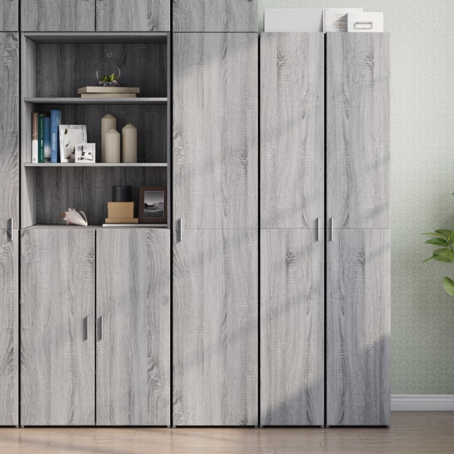 vidaXL Hoge kast 40x42,5x185 cm bewerkt hout grijs sonoma eikenkleur vidaXL Hoge kast 40x42,5x185 cm bewerkt hout grijs sonoma eikenkleur afbeelding 1