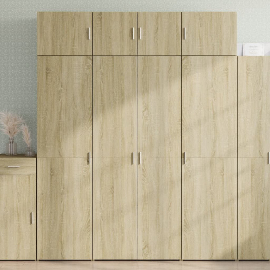 vidaXL Hoge kast 80x42,5x185 cm bewerkt hout sonoma eikenkleurig vidaXL Hoge kast 80x42,5x185 cm bewerkt hout sonoma eikenkleurig afbeelding 1