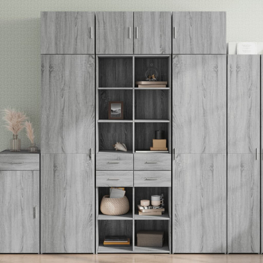 vidaXL Hoge kast 70x42,5x185 cm bewerkt hout grijs sonoma eikenkleurig vidaXL Hoge kast 70x42,5x185 cm bewerkt hout grijs sonoma eikenkleurig afbeelding 1