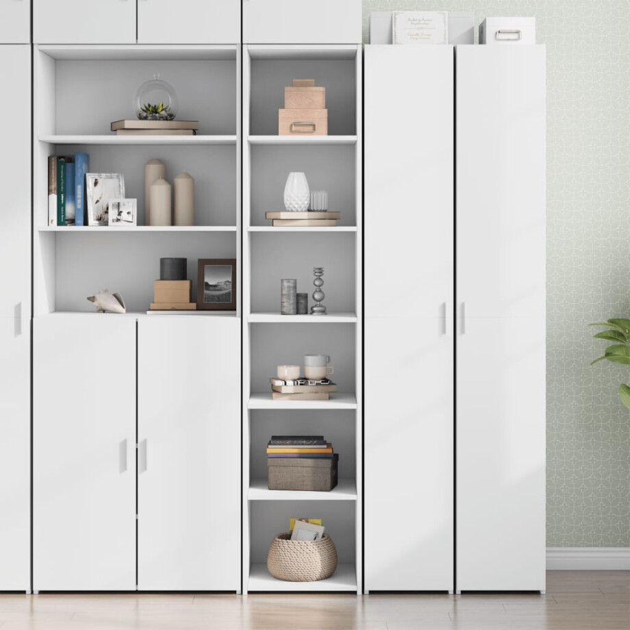 vidaXL Hoge kast 40x41x185 cm bewerkt hout wit afbeelding 1