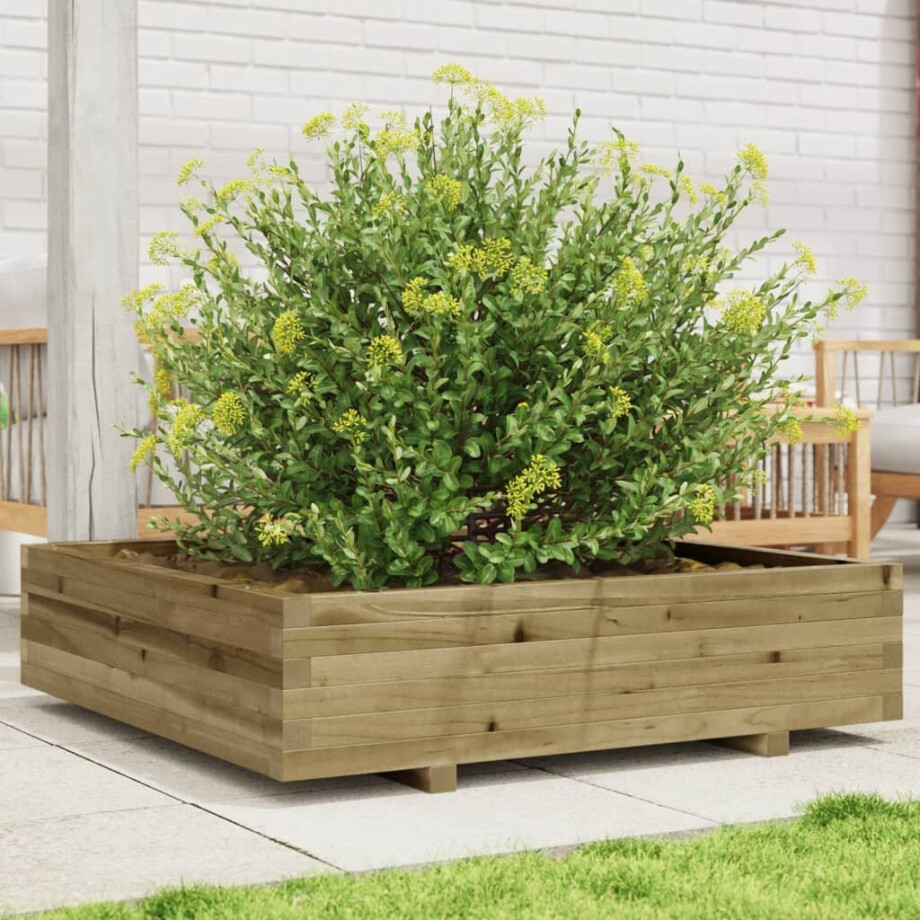 vidaXL Plantenbak 100x100x26,5 cm geïmpregneerd grenenhout afbeelding 1