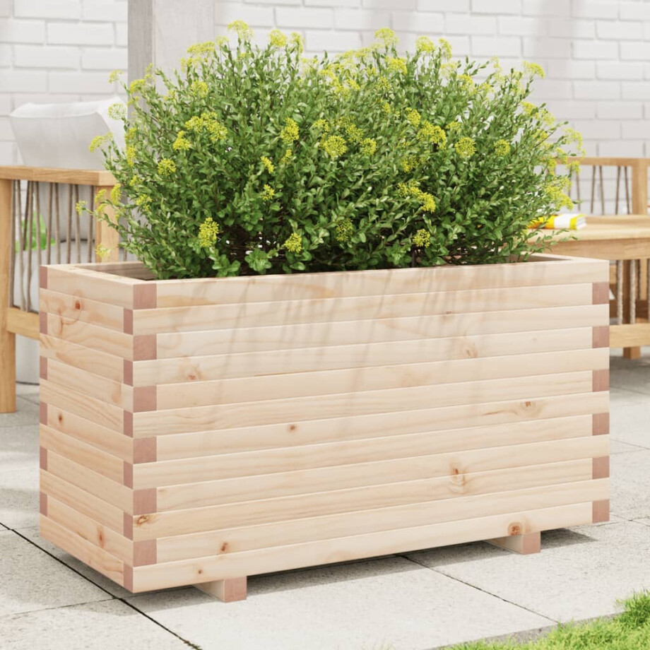 vidaXL Plantenbak 90x40x49,5 cm massief grenenhout afbeelding 1