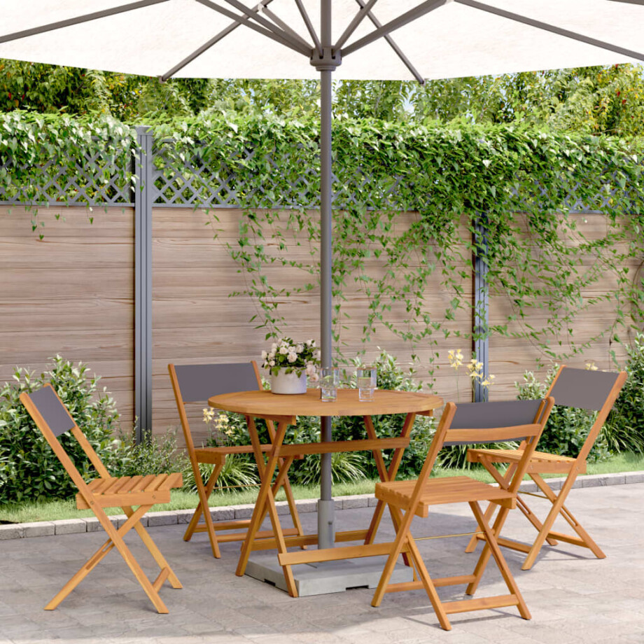 vidaXL 5-delige Tuinset massief hout en stof antracietkleurig afbeelding 1