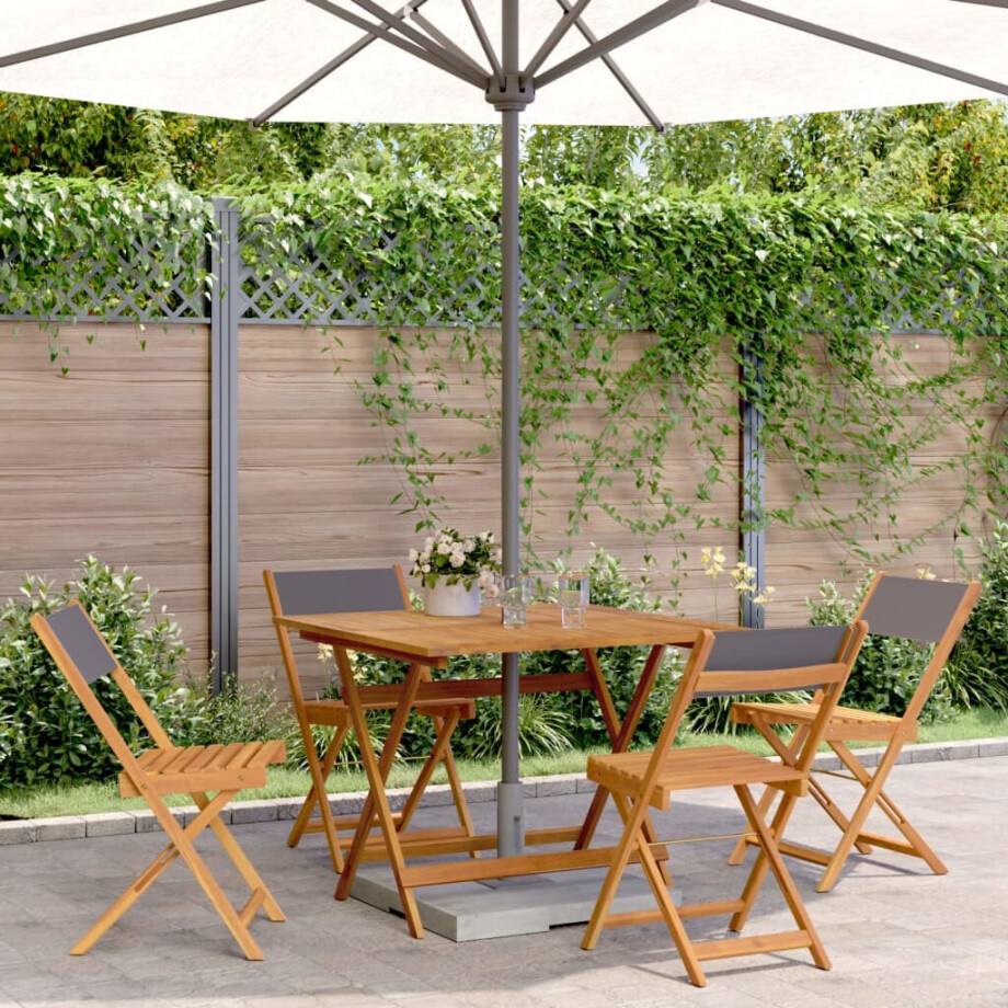 vidaXL 5-delige Tuinset massief hout en stof antracietkleurig afbeelding 1