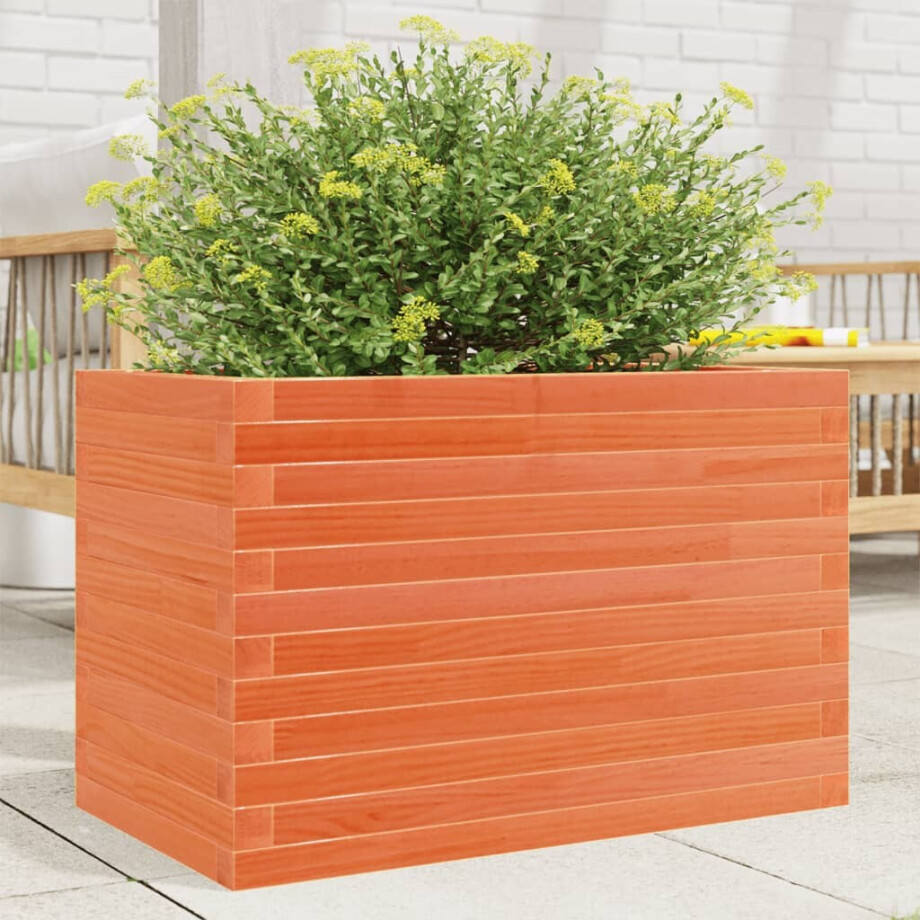 vidaXL Plantenbak 70x40x46 cm massief grenenhout wasbruin afbeelding 1